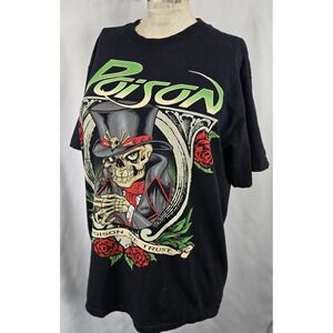 Poison Band T Shirt 2011 25th Anniversary Tour Rock Concert‎ Black Medium